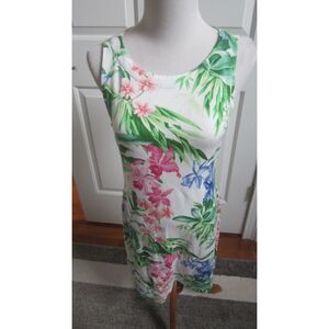 TOMMY BAHAMA DARCY ORCHID GROVE SLEEVELESS KNIT TROPICAL PRINT DRESS  SMALL